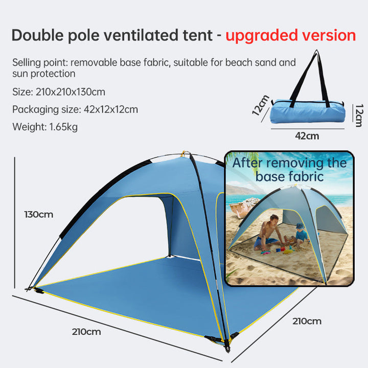 Quick Open Beach Tent with Sun Shade and Ventilation