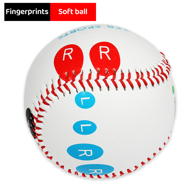 Competition Training Baseball with Finger Markers for Pitching Practice