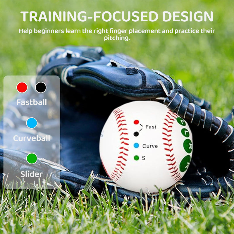 Competition Training Baseball with Finger Markers for Pitching Practice