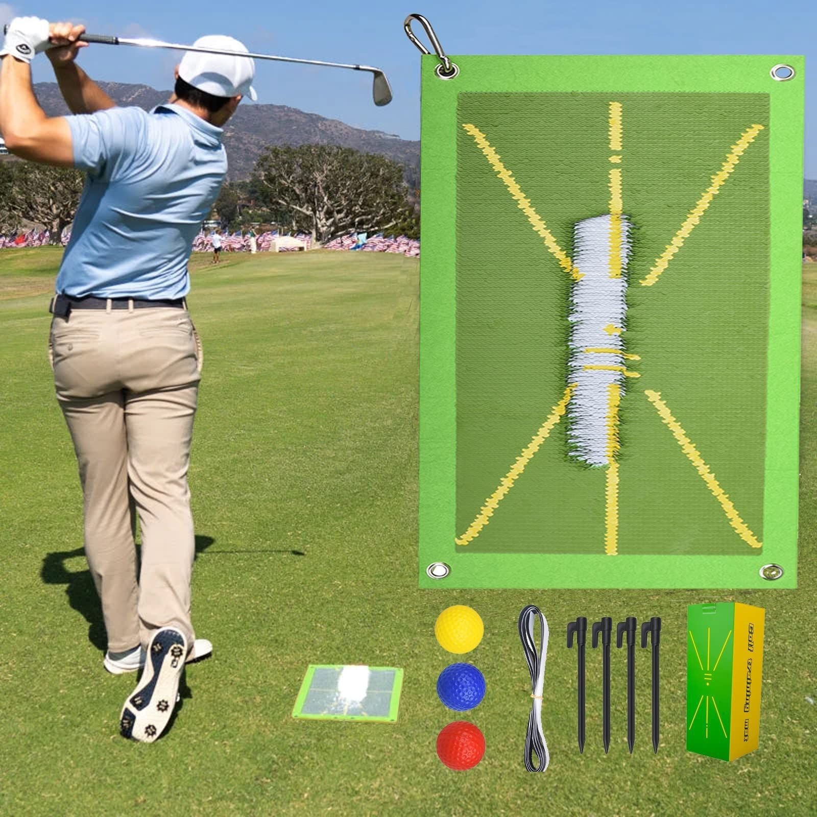 Golf Swing Training Mat for Practice and Shot Accuracy