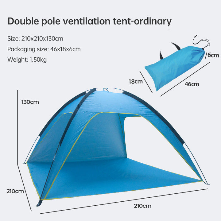 Quick Open Beach Tent with Sun Shade and Ventilation