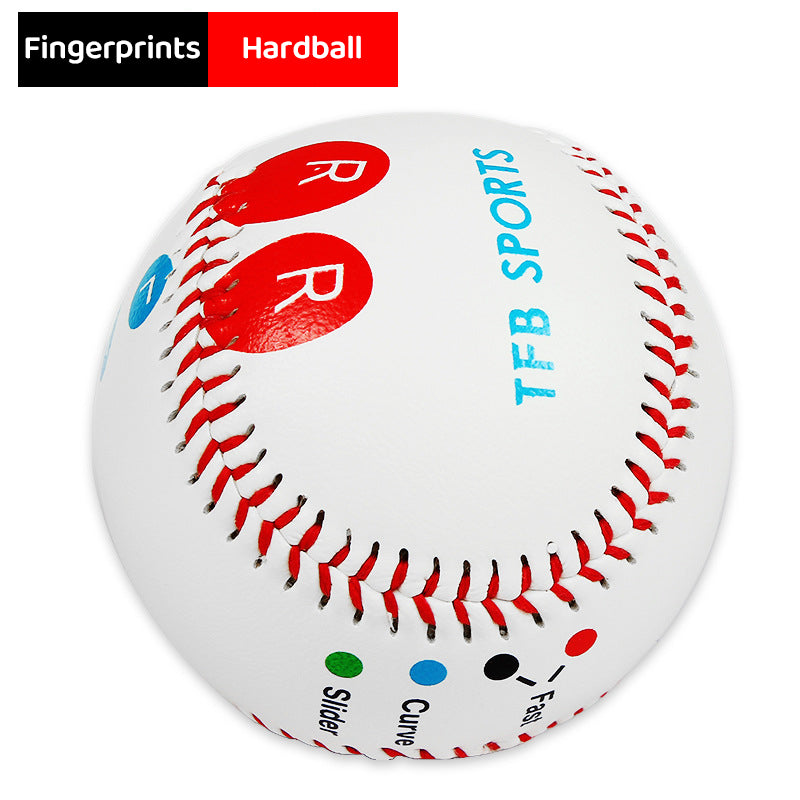Competition Training Baseball with Finger Markers for Pitching Practice