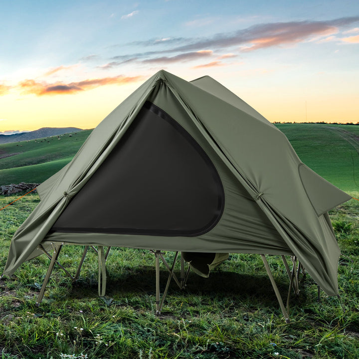 Foldable 2 Person Camping Cot Tent with Portable Wheeled Bag