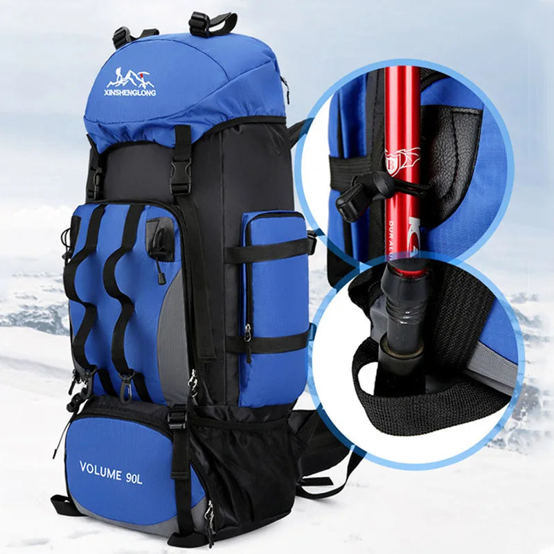 90L Large Capacity Camping Backpack for Travel and Hiking
