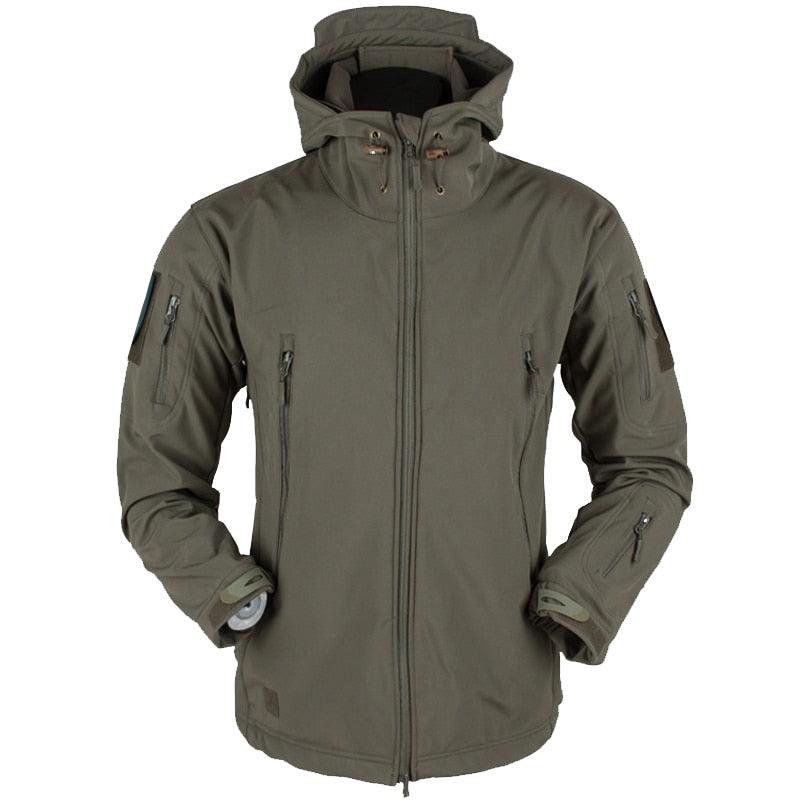 Windproof Waterproof Tactical Fleece Jacket with Thermal Hood Design