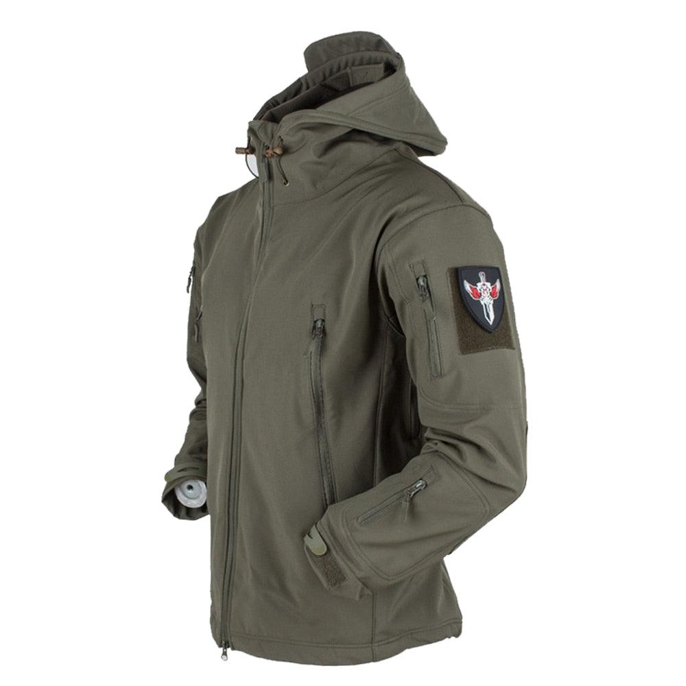 Windproof Waterproof Tactical Fleece Jacket with Thermal Hood Design