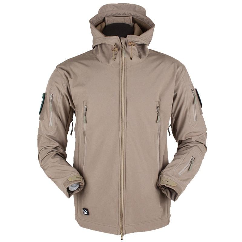 Windproof Waterproof Tactical Fleece Jacket with Thermal Hood Design
