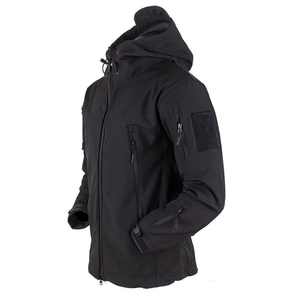 Windproof Waterproof Tactical Fleece Jacket with Thermal Hood Design