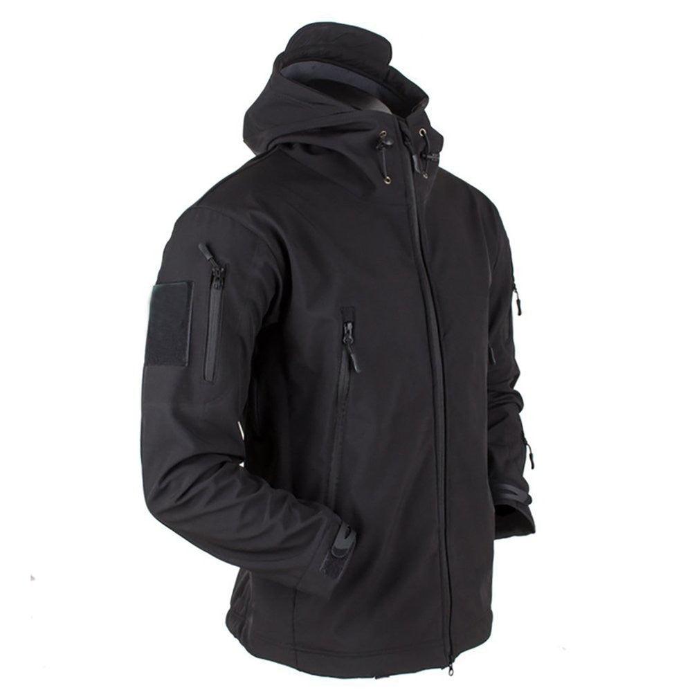 Windproof Waterproof Tactical Fleece Jacket with Thermal Hood Design