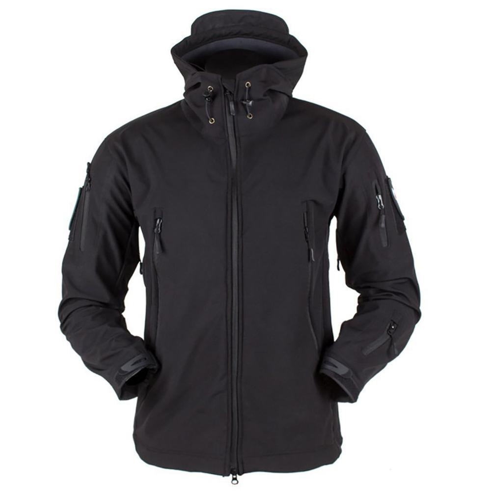Windproof Waterproof Tactical Fleece Jacket with Thermal Hood Design