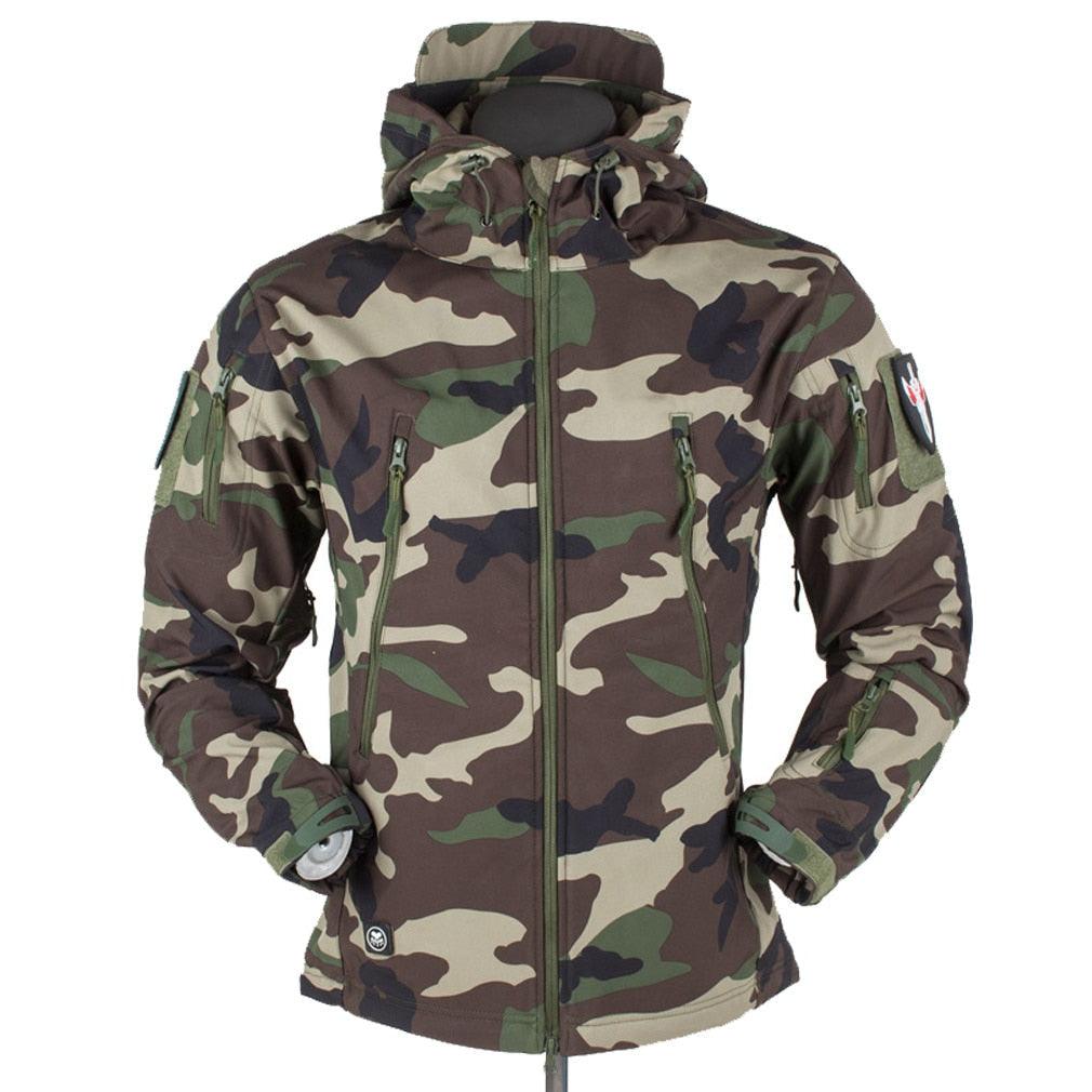 Windproof Waterproof Tactical Fleece Jacket with Thermal Hood Design