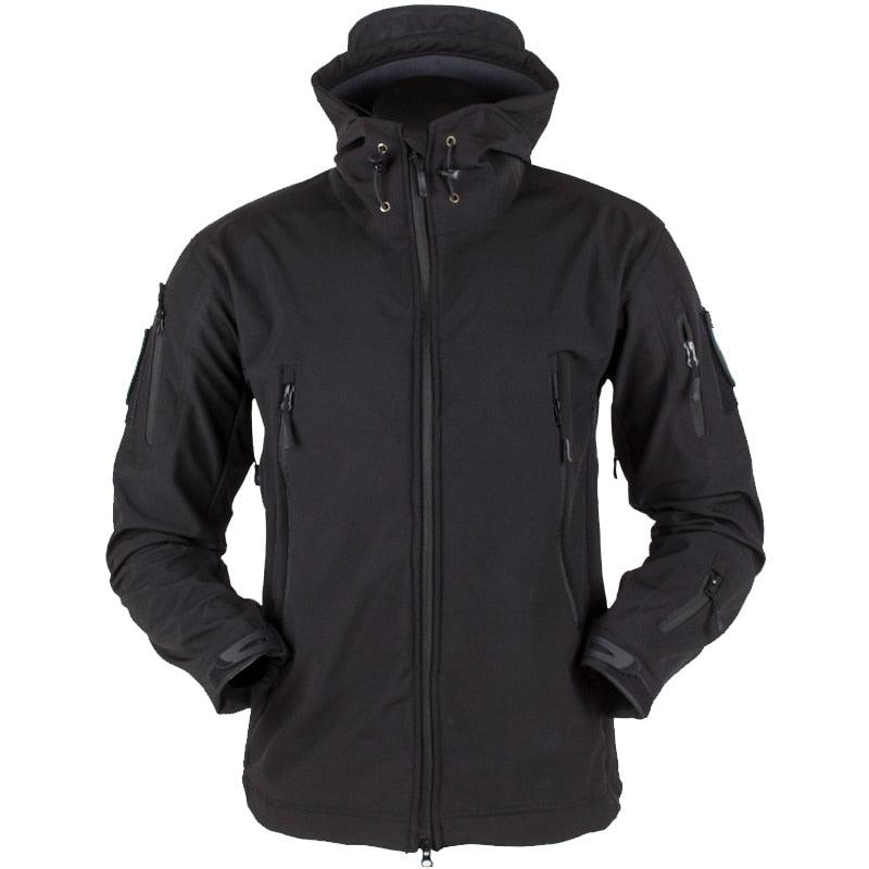 Windproof Waterproof Tactical Fleece Jacket with Thermal Hood Design