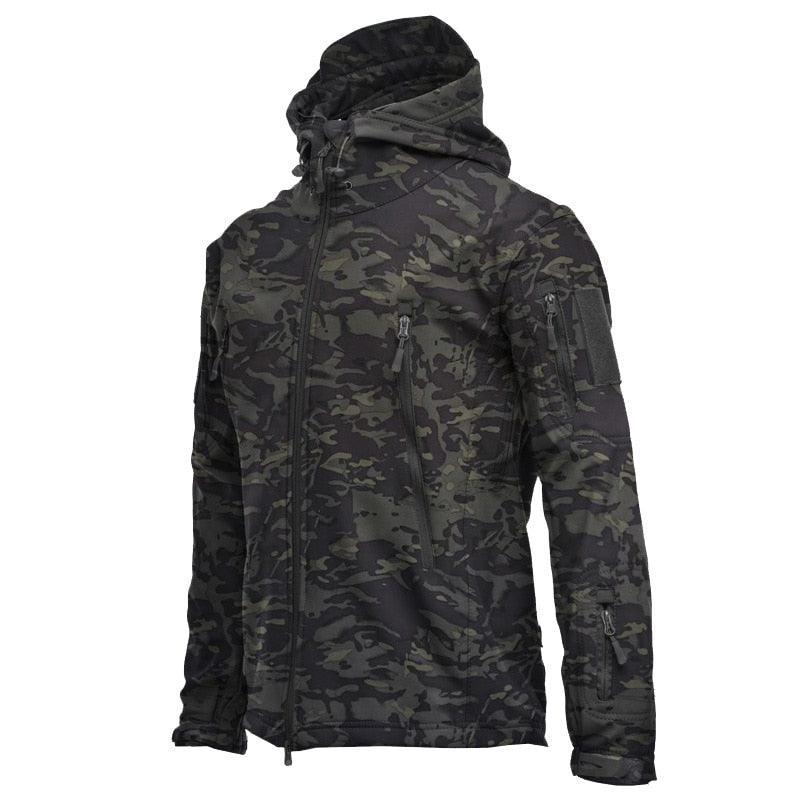 Windproof Waterproof Tactical Fleece Jacket with Thermal Hood Design