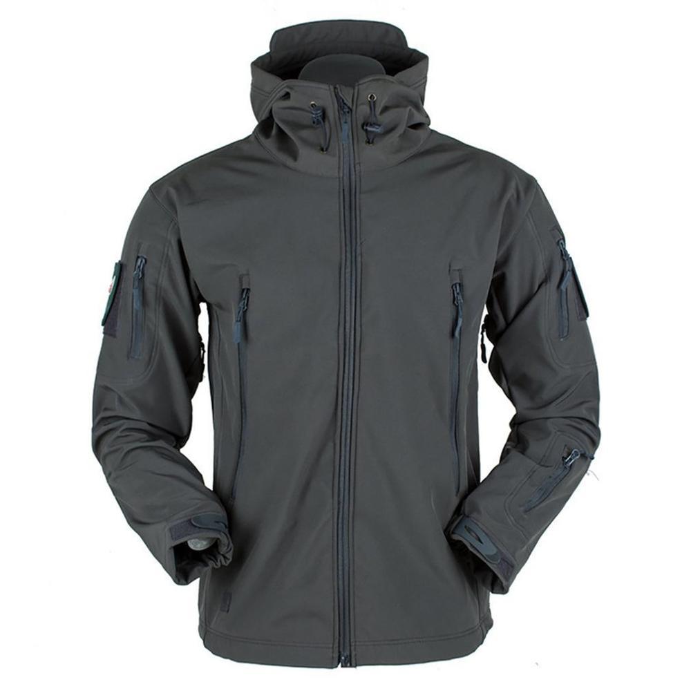 Windproof Waterproof Tactical Fleece Jacket with Thermal Hood Design