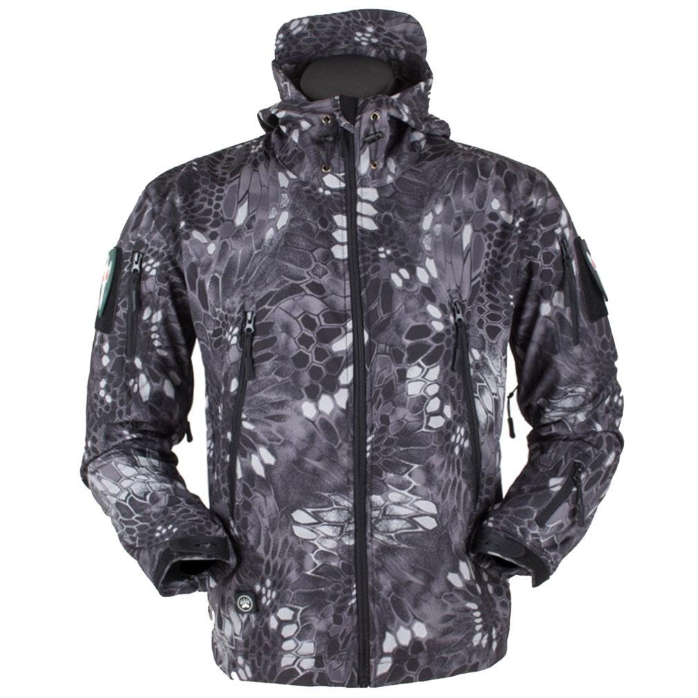 Windproof Waterproof Tactical Fleece Jacket with Thermal Hood Design