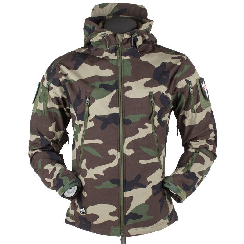 Windproof Waterproof Tactical Fleece Jacket with Thermal Hood Design