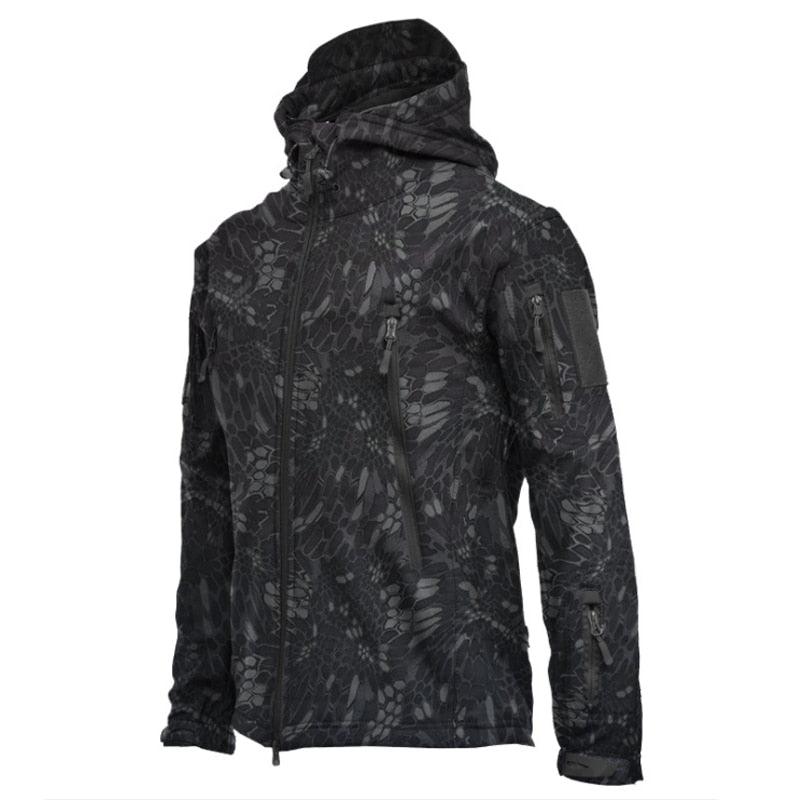 Windproof Waterproof Tactical Fleece Jacket with Thermal Hood Design