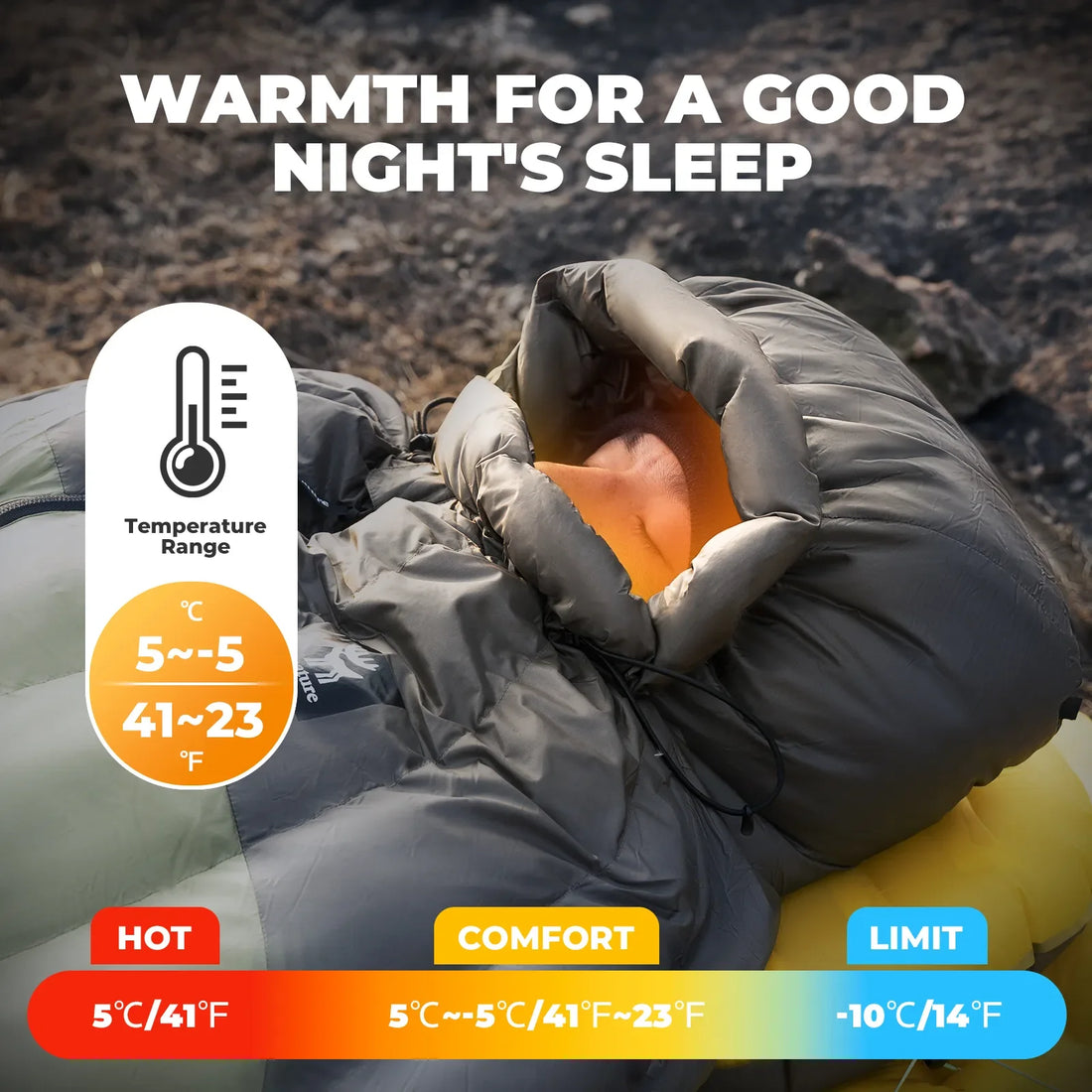 650 Fill Down Mummy Sleeping Bag for Camping Backpacking Trips