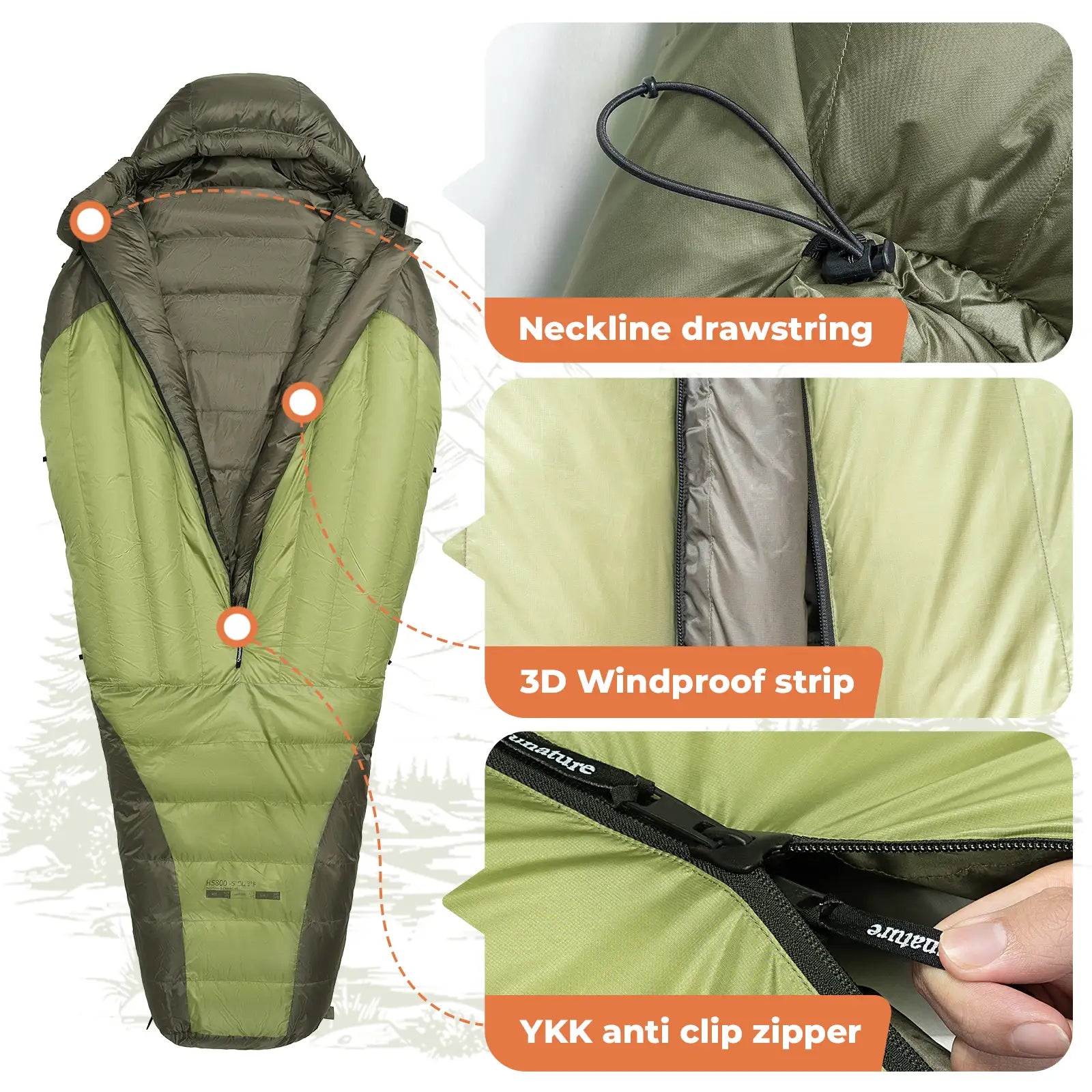 650 Fill Down Mummy Sleeping Bag for Camping Backpacking Trips