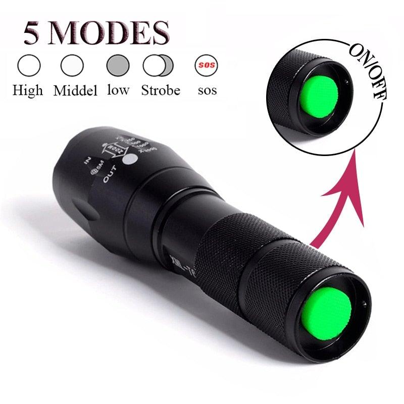 Ultra Bright Rechargeable LED Flashlight for Camping and Hiking