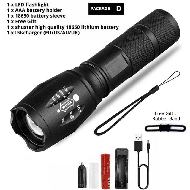 Ultra Bright Rechargeable LED Flashlight for Camping and Hiking